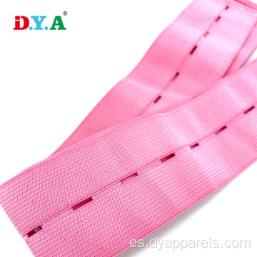 Banda elástica de ojal de punto rosa rosa para coser